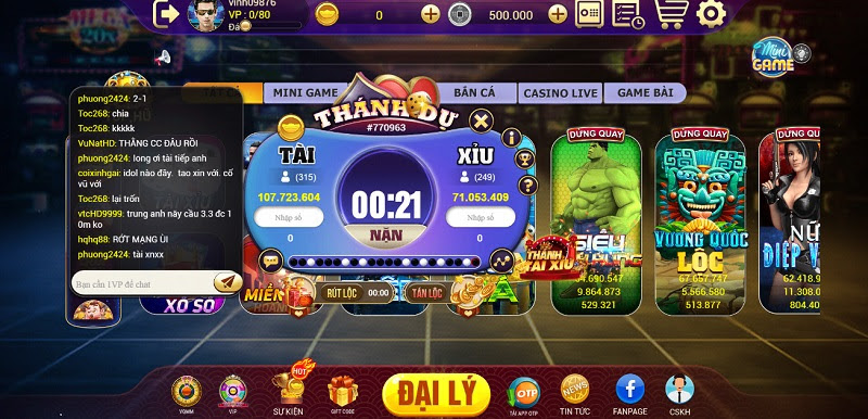 Giao diện tại cổng game Lộc Club độc đáo, thu hút, rất khoa học