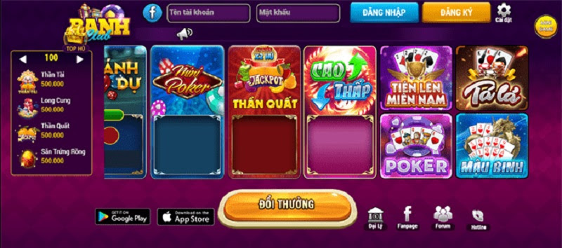 Thiết kế giao diện của cổng game Banh Club đơn giản