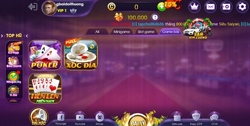 Game bài tại cổng game Choáng Club