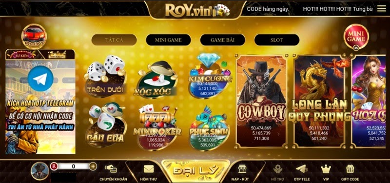 Giao diện cực chất của cổng game Royvin