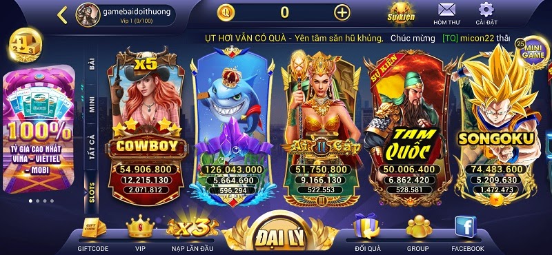 Slots tại cổng game Thanquay247