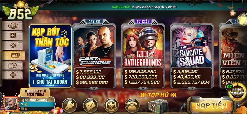 Slots game tại cổng game B52 Club