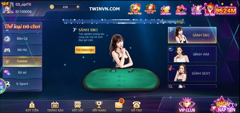 Sản phẩm game bài đổi thưởng tại cổng game Twin