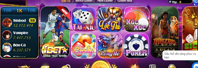 Kho game tại cổng game Nohu888 vô cùng phong phú