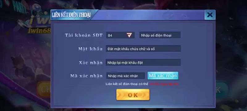 Đăng ký tài khoản tại nhanh chóng tại cổng game Iwin68