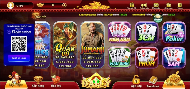 Giao diện cuốn hút của cổng game Bom24h