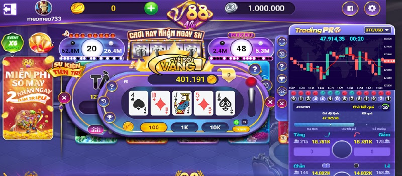 Giao diện đặc biệt của cổng game bài đổi thưởng V88