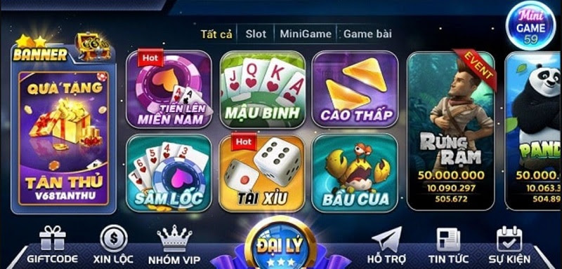 Những tựa game nổi bật tại cổng game V68