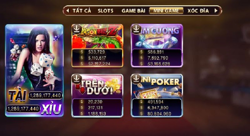 Minigame tại cổng game bài Macau Club 