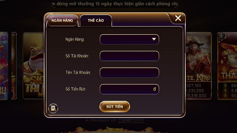 Rút tiền từ cổng game bài Macau Club 