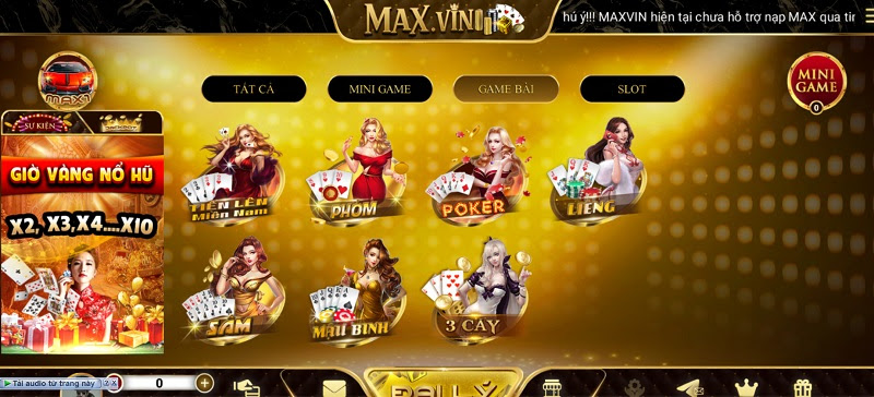 Đẳng cấp hoàng gia được thể hiện rõ qua giao diện của cổng game Royvin