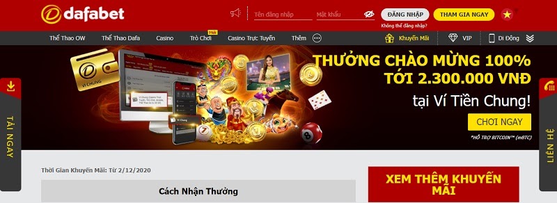 Thưởng chào mừng cho tân thủ tại sân chơi bắn cá Dafabet