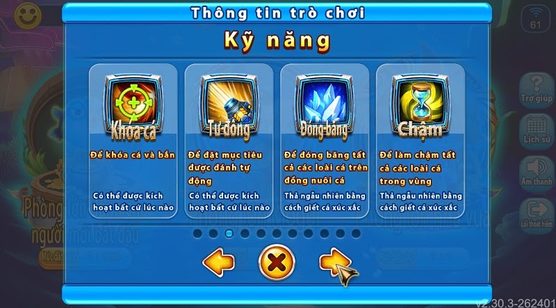 Các kỹ năng đặc biệt tại game bắn cá vnloto